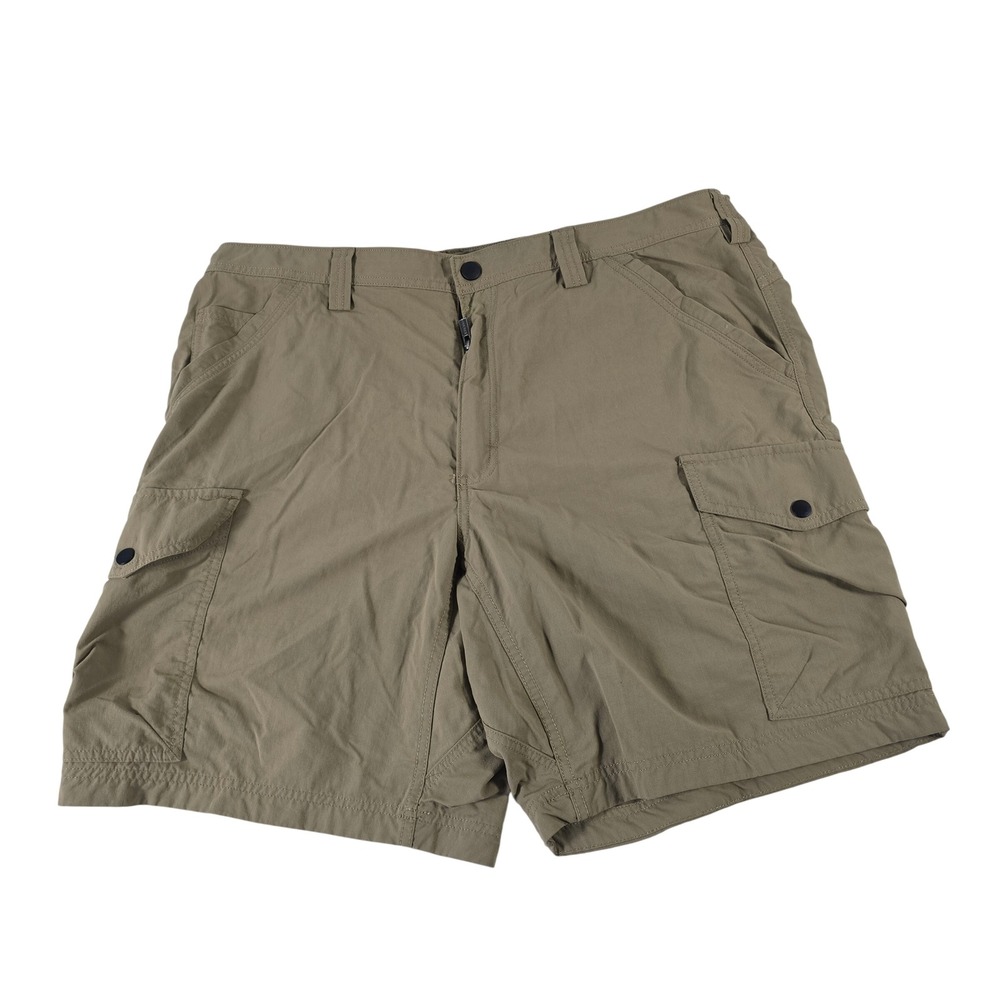 Duluth Trading Co Mens Khaki Tan Nylon Cargo Shorts 9 Inch Inseam Size 40 18263